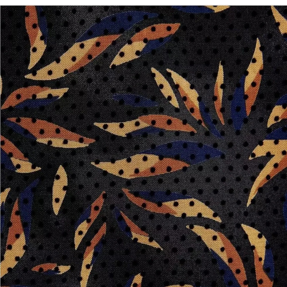 Buckle Eight X Flocked Polka Dot Shirt black tan navy button front medium - Picture 6 of 9